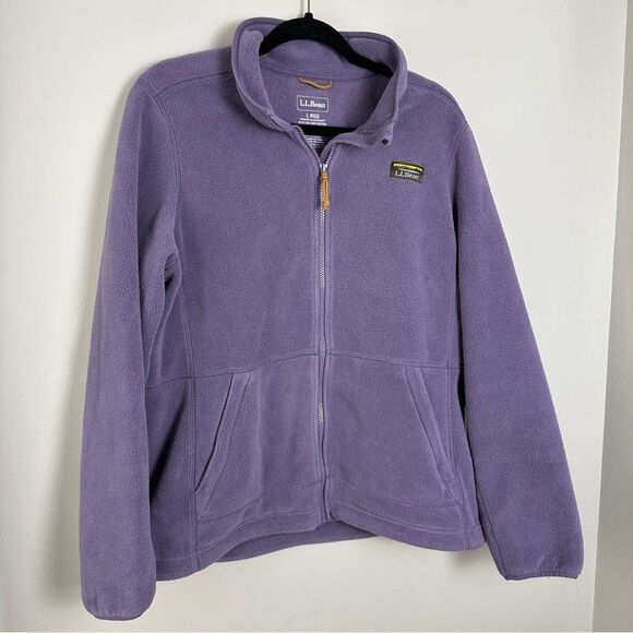 L.L. Bean Full Zip Fleece Jacket Womens Size Large Purple Warm Fall Outdoor - Picture 2 of 4